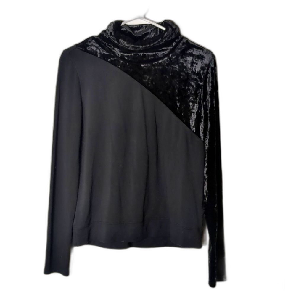 DKNY Pullover Turtleneck Sweater Velvet Women's Size XS